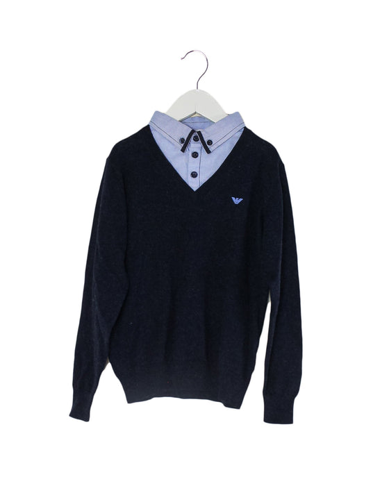 A Navy Long Sleeve Tops from Armani in size 8Y for girl. (Front View)