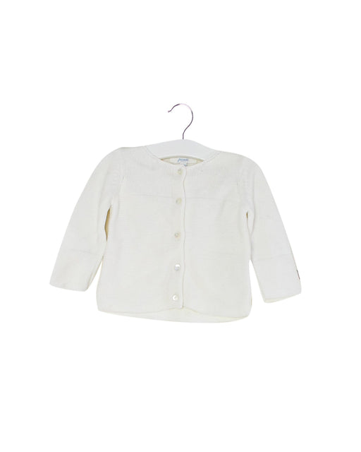A White Cardigans from Jacadi in size 3-6M for girl. (Front View)