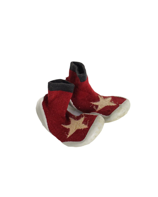 A Red Slippers from Collégien in size 18-24M for neutral. (Front View)