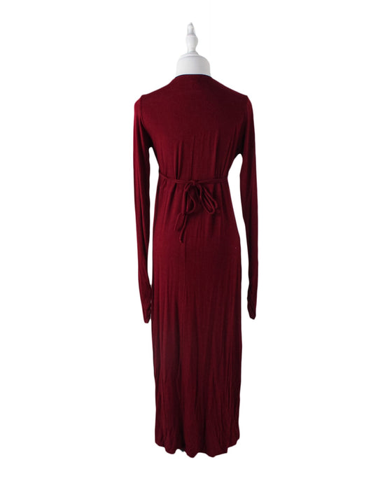 A Burgundy Long Sleeve Dresses from Olian in size XS for maternity. (Back View)