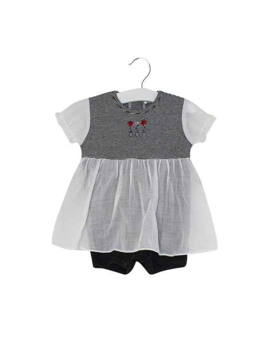 A Multicolour Short Sleeve Rompers from Kingkow in size 3-6M for girl. (Front View)