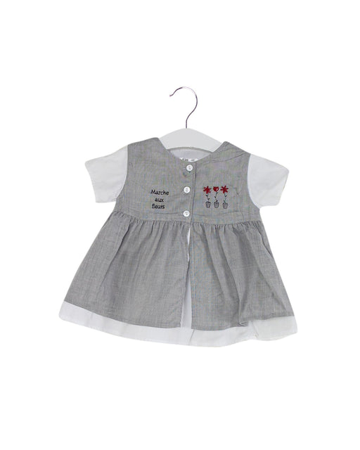 A Grey Short Sleeve Dresses from Kingkow in size 3-6M for girl. (Front View)