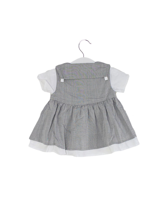 A Grey Short Sleeve Dresses from Kingkow in size 3-6M for girl. (Back View)