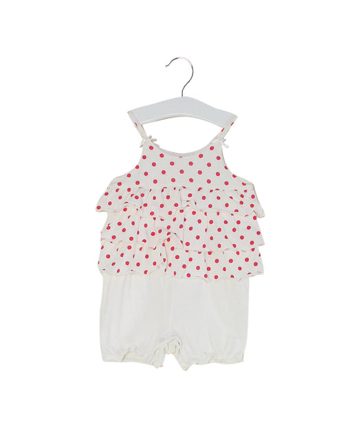 A White Sleeveless Rompers from Kingkow in size 0-3M for girl. (Front View)