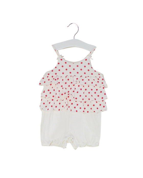 A White Sleeveless Rompers from Kingkow in size 0-3M for girl. (Front View)