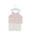 A White Sleeveless Rompers from Kingkow in size 0-3M for girl. (Front View)