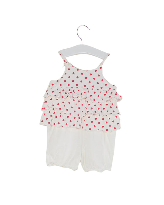 A White Sleeveless Rompers from Kingkow in size 0-3M for girl. (Back View)