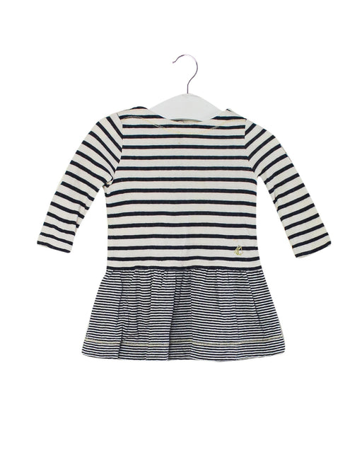 A Navy Long Sleeve Dresses from Petit Bateau in size 3-6M for girl. (Front View)