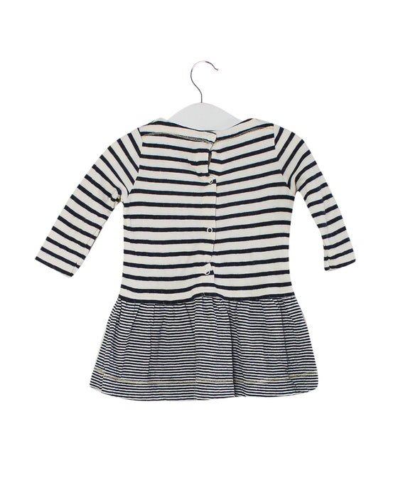 A Navy Long Sleeve Dresses from Petit Bateau in size 3-6M for girl. (Back View)