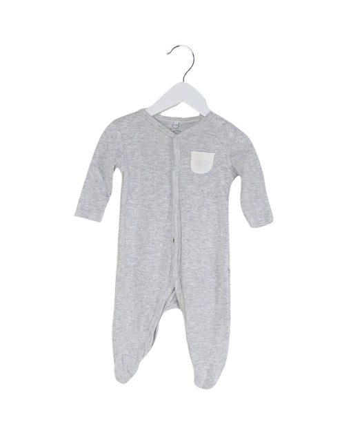 A Grey Bodysuits from Mori in size 0-3M for neutral. (Front View)