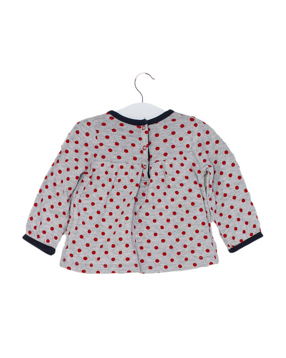 A Grey Long Sleeve Tops from Petit Bateau in size 6-12M for girl. (Back View)