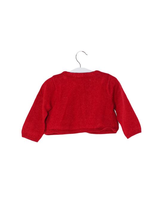 A Red Cardigans from Jacadi in size 3-6M for girl. (Back View)