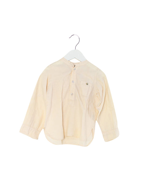 A Beige Long Sleeve Tops from Bonton in size 3T for boy. (Front View)