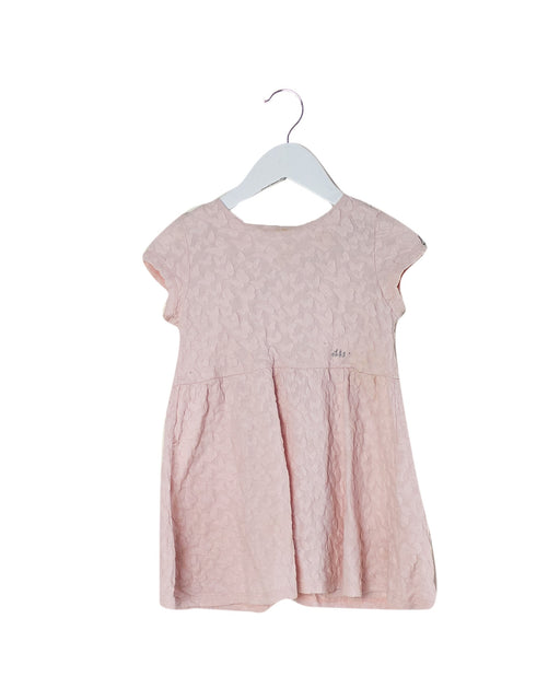 A Pink Short Sleeve Dresses from IKKS in size 2T for girl. (Front View)