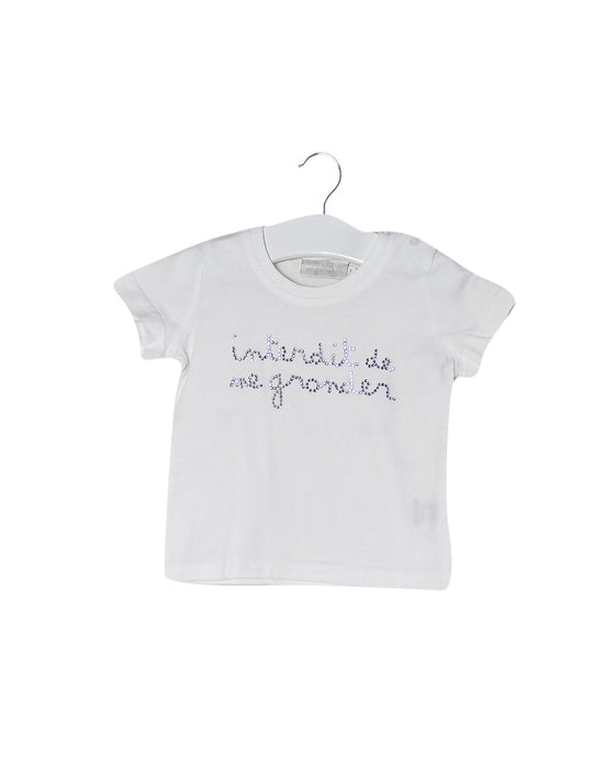 A White Short Sleeve Tops from Interdit de me Gronder in size 3-6M for girl. (Front View)