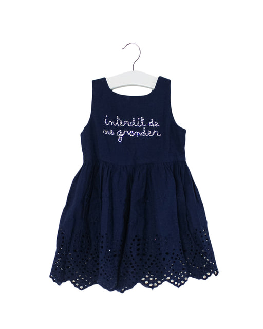 A Navy Sleeveless Dresses from Interdit de me Gronder in size 3-6M for girl. (Front View)
