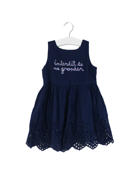 A Navy Sleeveless Dresses from Interdit de me Gronder in size 3-6M for girl. (Front View)