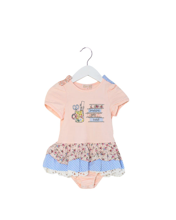 A Pink Short Sleeve Bodysuits from Nicholas & Bears in size 6-12M for girl. (Front View)