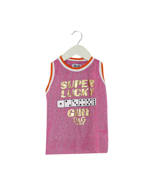 A Pink Sleeveless Tops from Dolce & Gabbana in size 2T for girl. (Front View)