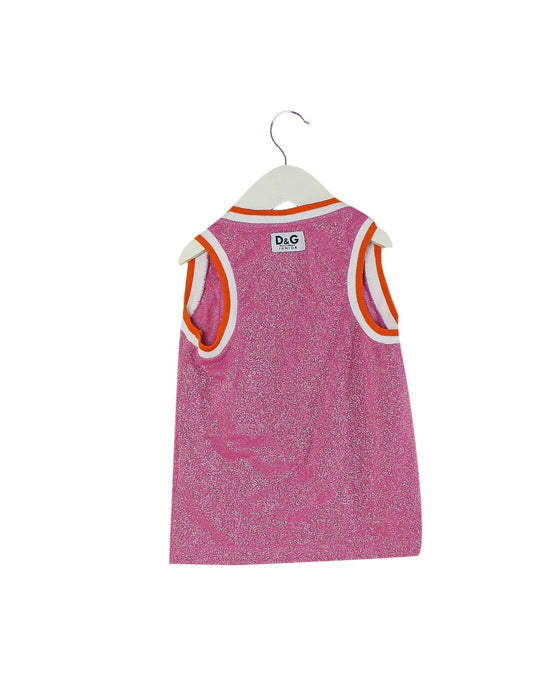 A Pink Sleeveless Tops from Dolce & Gabbana in size 2T for girl. (Back View)