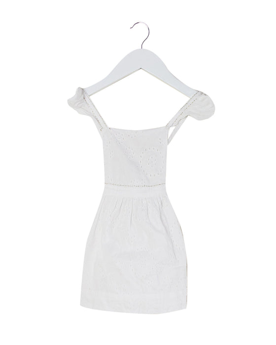A White Sleeveless Dresses from Velveteen in size 12-18M for girl. (Front View)
