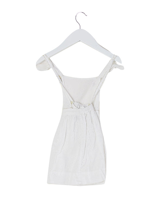 A White Sleeveless Dresses from Velveteen in size 12-18M for girl. (Back View)