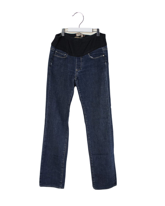 A Navy Jeans from PAIGE in size L for maternity. (Front View)