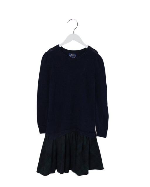 A Navy Long Sleeve Dresses from Polo Ralph Lauren in size M for girl. (Front View)