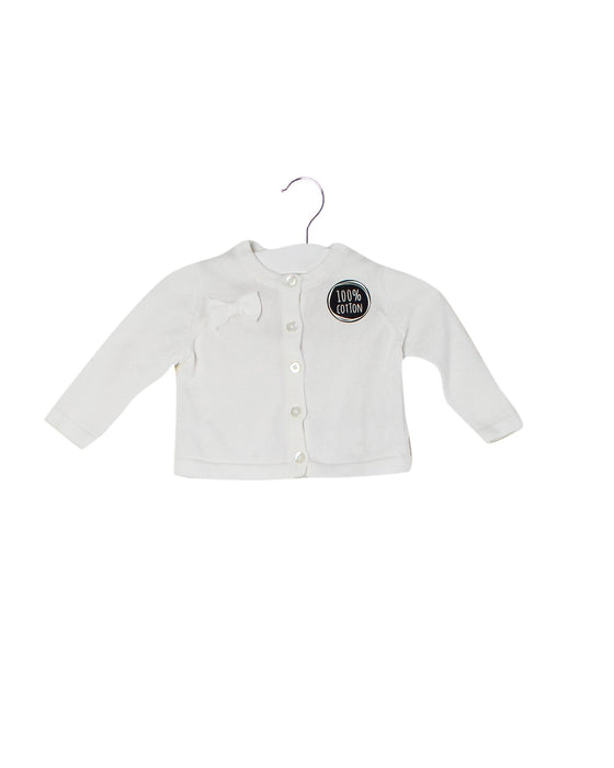 A White Cardigans from Early Days in size 0-3M for girl. (Front View)
