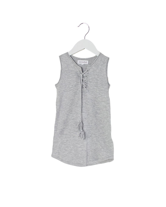A Silver Sleeveless Dresses from Excuse My French in size 2T for girl. (Front View)
