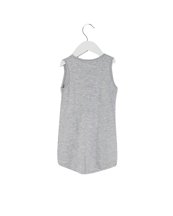 A Silver Sleeveless Dresses from Excuse My French in size 2T for girl. (Back View)