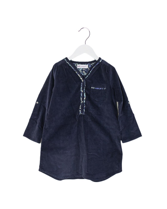 A Navy Long Sleeve Dresses from Little Mercerie in size 4T for girl. (Front View)