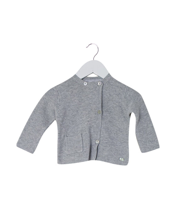 A Grey Cardigans from Tartine et Chocolat in size 3-6M for girl. (Front View)