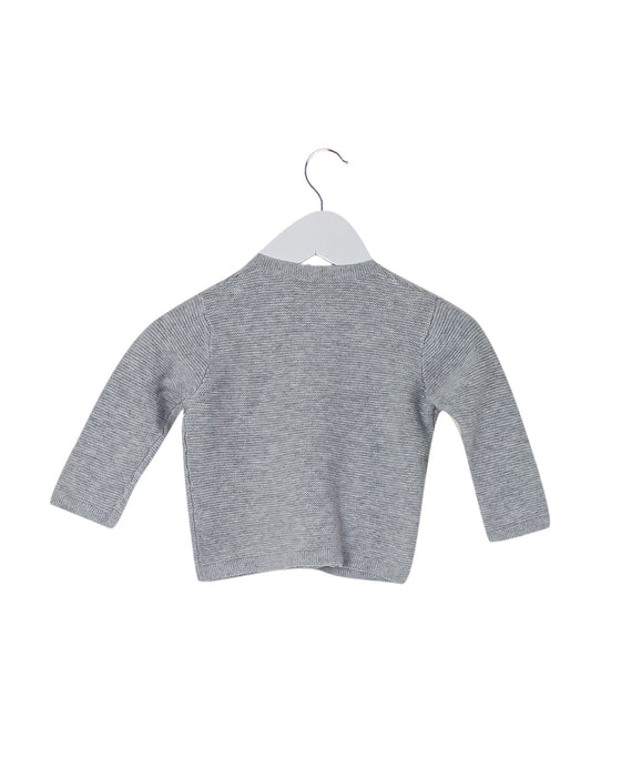 A Grey Cardigans from Tartine et Chocolat in size 3-6M for girl. (Back View)