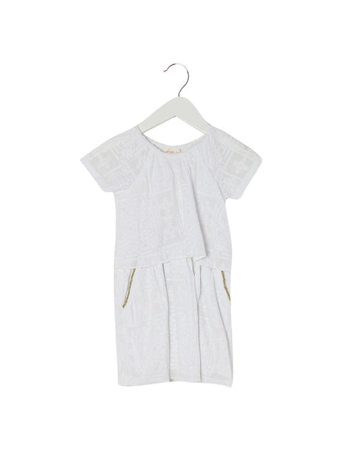 A White Short Sleeve Dresses from Simple Kids in size 4T for girl. (Front View)