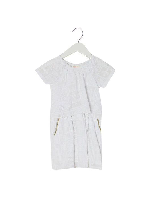 A White Short Sleeve Dresses from Simple Kids in size 4T for girl. (Front View)