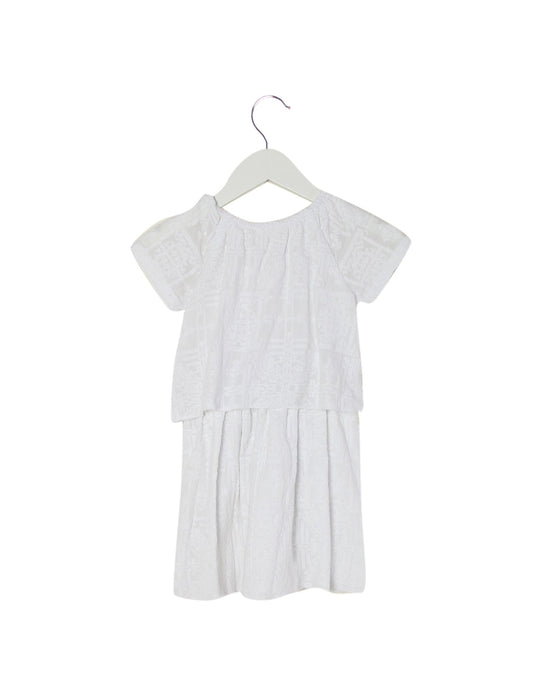 A White Short Sleeve Dresses from Simple Kids in size 4T for girl. (Back View)