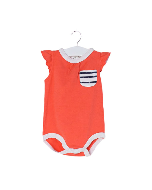 A Orange Sleeveless Bodysuits from TinyBitz in size 3-6M for girl. (Front View)