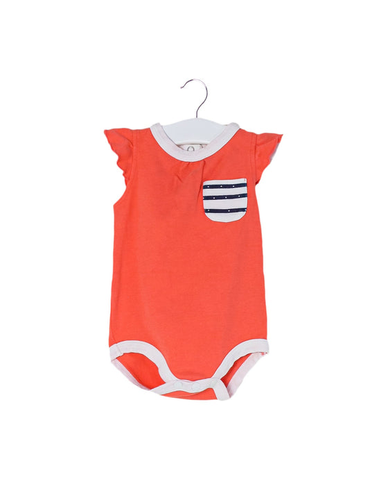A Orange Sleeveless Bodysuits from TinyBitz in size 3-6M for girl. (Front View)