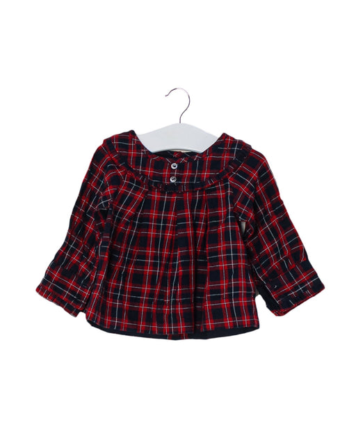 A Red Long Sleeve Tops from Jacadi in size 3-6M for girl. (Front View)