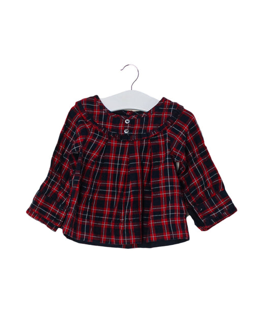 A Red Long Sleeve Tops from Jacadi in size 3-6M for girl. (Front View)