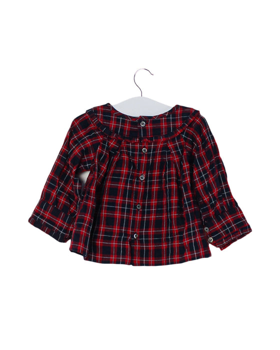 A Red Long Sleeve Tops from Jacadi in size 3-6M for girl. (Back View)