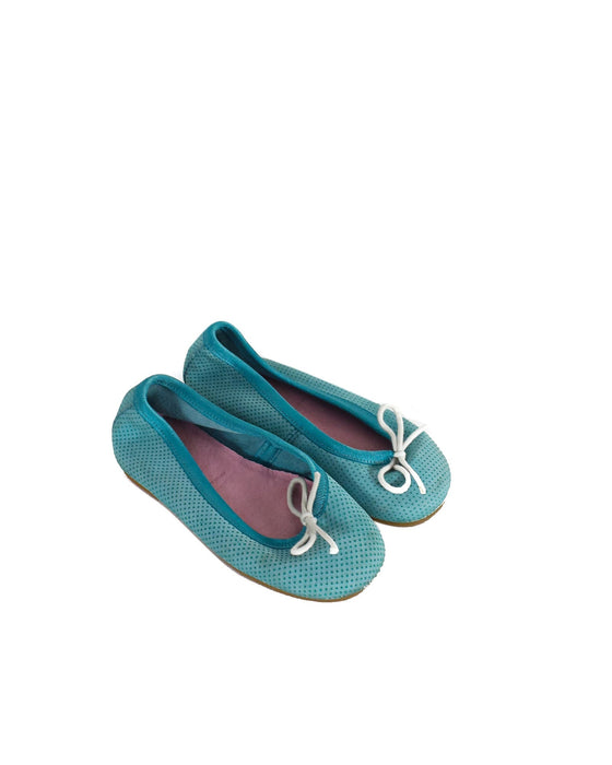 A Blue Flats from Jacadi in size 3T for girl. (Front View)