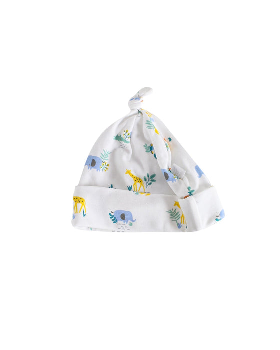 A White Beanies from Jojo Maman Bébé in size 3-6M for boy. (Front View)