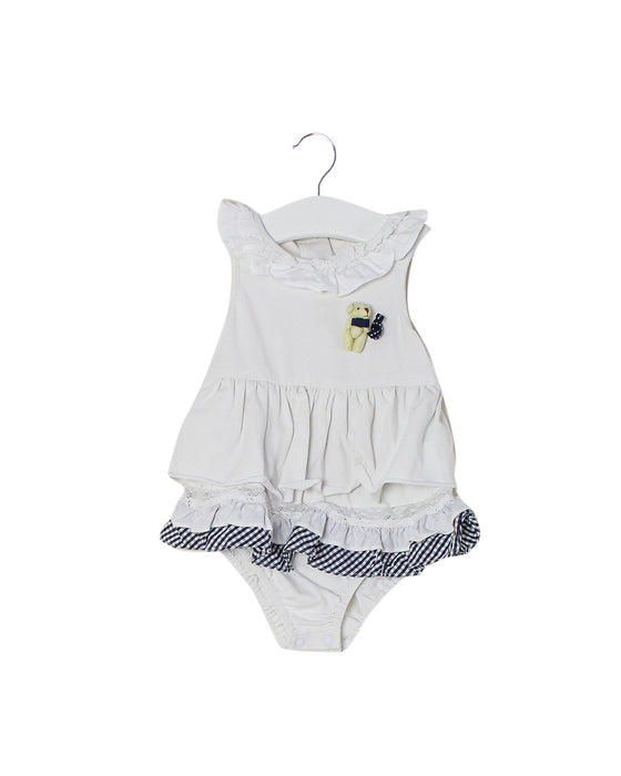 A White Sleeveless Bodysuits from Nicholas & Bears in size 6-12M for girl. (Front View)