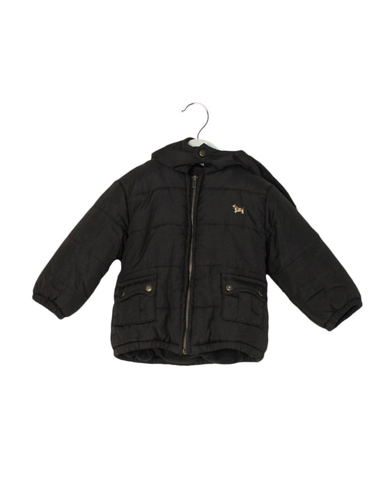 A Brown Puffer/Quilted Jackets from Jacadi in size 6-12M for boy. (Front View)
