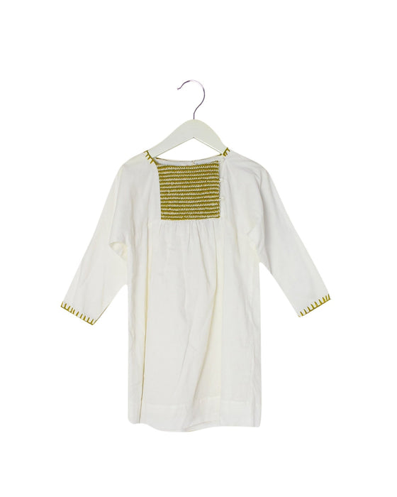 A White Long Sleeve Dresses from Ketiketa in size 4T for girl. (Front View)