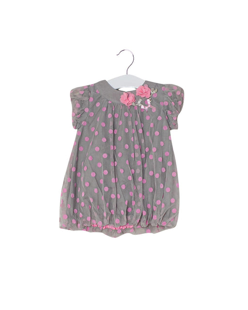 A Grey Short Sleeve Dresses from Petit Lem in size 6-12M for girl. (Front View)