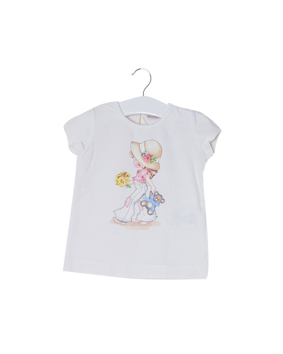 A White Short Sleeve Tops from Monnalisa in size 6-12M for girl. (Front View)