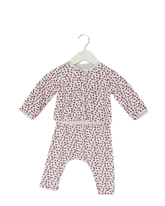 A Red Pyjama Sets from Petit Bateau in size 3-6M for girl. (Front View)